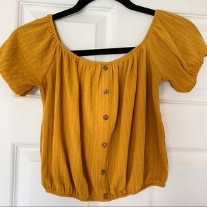 Forever 21 mustard blouse